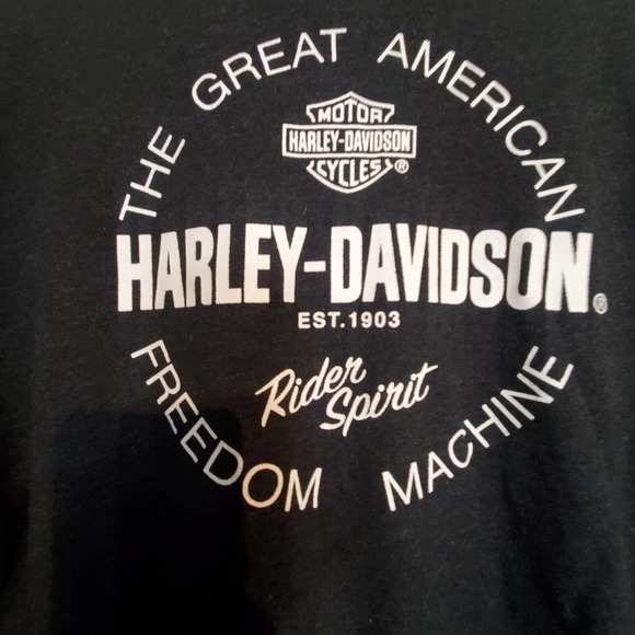 Official HARLEY DAVIDSON Womens Sweatshirt black Small American freedom machine - Picture 8 of 10